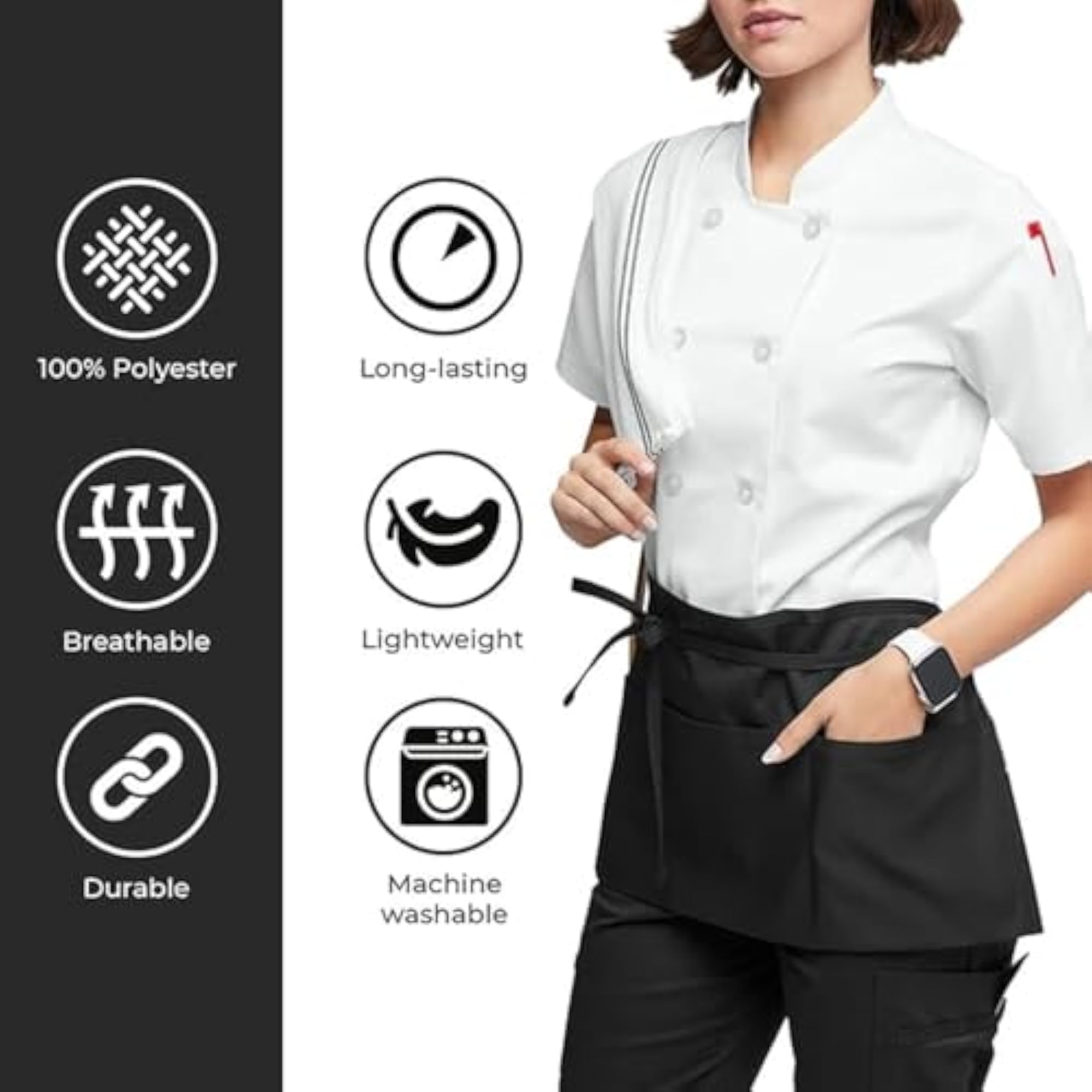 Unisex Waiter Apron with 3 Pockets